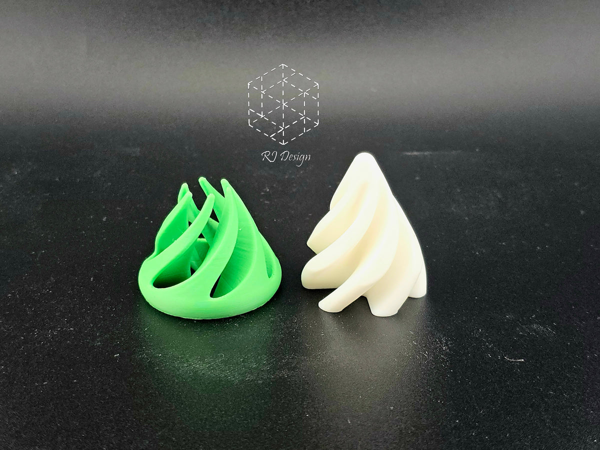 Spring Green outer shell and white inner core shown separated before assembly